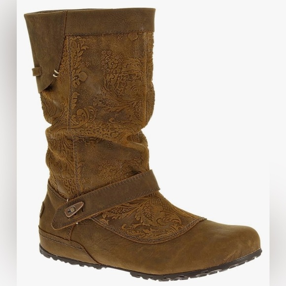 Merrell Haven Pull On Boots Slouchy Boho Bohemian Leather Suede Oak Brown - Picture 1 of 9